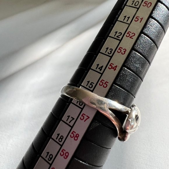 Sterling Silver Turtle Animal Red Enamel Inlay Ring Size 8 - Picture 5 of 11